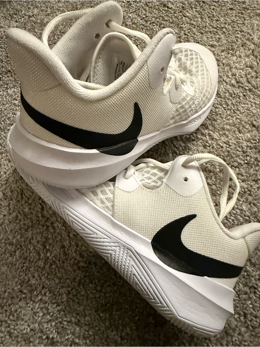 Nike White & Black Volleyball Athletic Sneakers with Swoosh